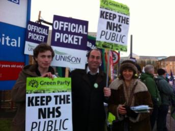 William Quick TULO, Tony Dyer Bristol South Parliamentary Candidate, and Deb Joffe Windmill hill ward candidate supporting the picket